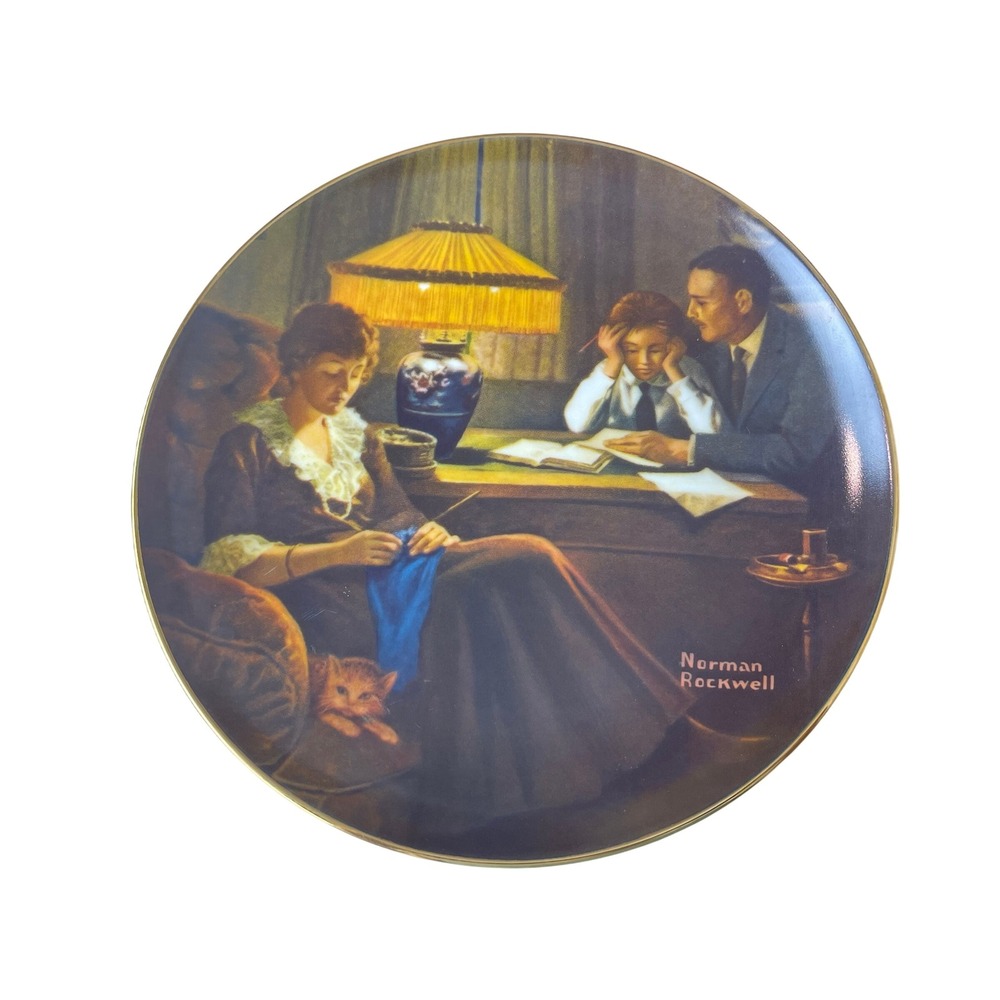 00433 - Norman Rockwell "Father's Help" Plate Ltd Ed Plate No 15662Q‎